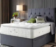 Double bed with mattress headbord